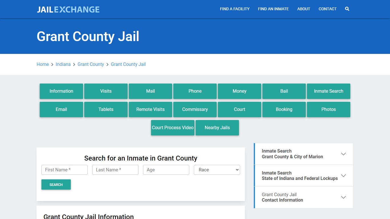 Grant County Jail Roster Lookup, IN, Inmate Search